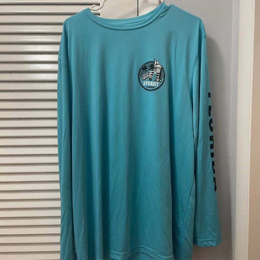 $ Island Beach Men's Long Sleeve T-Shirt Blue Size XXL